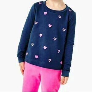 Lilly Pulitzer Girls Mini Rumi Top with Pink Heart Accents